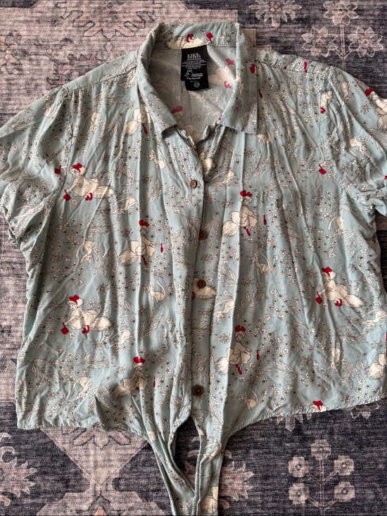 Her Universe Tops - Her Universe Sage Green Button-Front Top (Studio Ghibli)